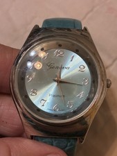 Geneva Platinum Ladies Quartz Watch with Floating Crystals & Pink Leather Strap — listing 4