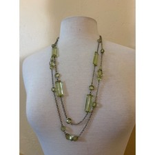 Long Beaded Station Necklace with Antiqued Gold-Tone Beads and Black Marbled Nuggets