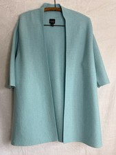 Eileen Fisher Woman Ribbed Long Cardigan Sweater with V-Neck and Patch Pockets, Size 2X