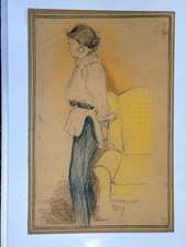 Original Charcoal Drawing of Draped Garment/Fabric Study, Signed and Dated 1992 — listing 5