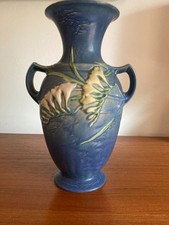 Roseville Pottery Freesia Two-Handled Vase, Shape 126-10, Green Glaze — listing 6