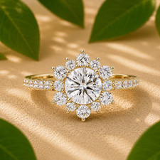 Pavé Cluster Dome Ring with Diamond Accents, Size 7 — listing 4