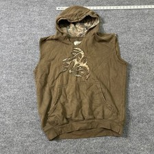 Sleeveless Camo Zip-Up Hoodie Vest with Reflective Drawstrings