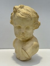 Cast Plaster Sculpture of a Seated Child Holding a Toy Car — listing 4