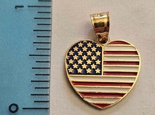 14K White Gold American Flag Lapel Pin with Ruby, Sapphire and Diamond Accents Genuine rubies/sapphires/diamonds — listing 2