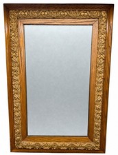 Antique Ornate Gold Gilt Wood Framed Wall Mirror — listing 3