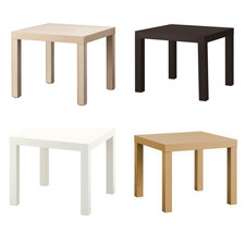 IKEA Lack Red Side Table with Two Pine Children's Stools — listing 5