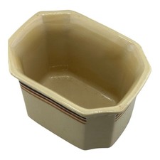 Octagonal White Ironstone/Porcelain Relish Dish with Blue Double-Line Border