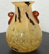 Hand-Blown Art Glass Footed Vase with Multicolor Confetti Speckle Design — listing 5