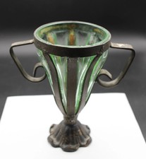 Miniature Emerald Green Glass Twin-Handled Urn Vase — listing 4