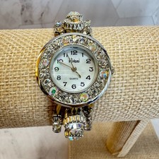 Vivani Ladies Quartz Watch Black Silicone Band Rhinestone Bezel — listing 3