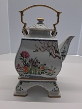 Franklin Porcelain Japanese Flowers & Birds of the Orient Teapot on Stand (1986) — listing 6