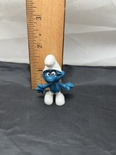 Brainy Smurf Vintage Brains Smurf PVC Figure with Red Book — listing 4