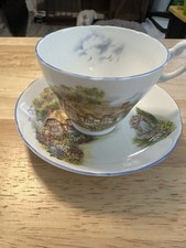 Allyn Nelson Collection Fine Bone China Teacup & Saucer, Purple Violets Pattern — listing 4