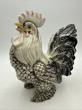 Ceramic Round-Belly Rooster Figurine with Red Comb — listing 4
