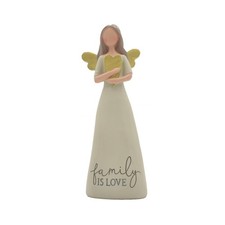 Resin Guardian Angel Figurine with Baby in Basket, Teddy Bear, and Puppy — listing 3