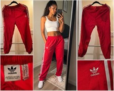 adidas 3-Stripes Fleece Joggers, Dark Grey with Red Stripes, listing 5