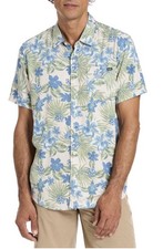 Hurley Men's Short Sleeve Tropical Leaf Print Button-Up Shirt — listing 4