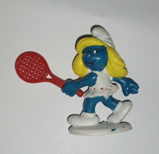 Vintage 1982 Schleich Tennis Smurfette PVC Figurine on Wallace Berrie Card — listing 6