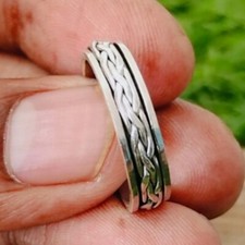Vintage Sterling Silver Twisted Ribbon Link Bracelet with Box Clasp — listing 5