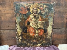 Antique Russian Hand-Painted Icon of Christ Blessing with St. Nicholas and St. Elizabeth, Signed & Dated 1855, St. Petersburg, listing 2