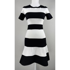 Sleeveless Fit-and-Flare Dress with Red Bodice and Red/White Striped Skirt — listing 6