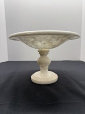 Carved Alabaster Bowl / Dish with Turned Foot — listing 2