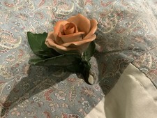 Herend Porcelain Yellow Rose Figurine on Leaves, 3 inch — listing 4