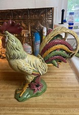 Ceramic Round-Belly Rooster Figurine with Red Comb