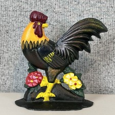 Antique Cast Iron Figural Rooster Match Holder / Salt Cellar on Wheel Base — listing 6