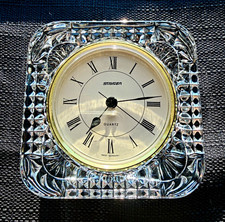 Staiger Lead Crystal Quartz Desk Clock, Square Cut-Glass Case, West Germany — listing 3