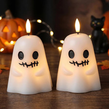 Halloween LED Flameless Candles 3-Piece Set with Spider Web Design — listing 4