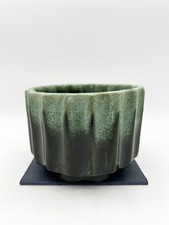 Green Glazed Ceramic Planter Bowl, 14" Wide, Low Bowl Form — listing 2