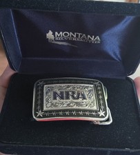 Montana Silversmiths NRA Silver & Gold-Tone Western Eagle Belt Buckle — listing 3