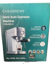 Casabrews Stainless Steel Espresso Machine with Steam Wand and Pressure Gauge