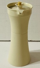Vintage Tupperware Sheer Salad Dressing Cruet / Shaker with Red Flip-Top Lid