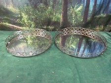 Black Metal Quatrefoil Pierced Decorative Tray on Scrolled Wrought Iron Stand — listing 5