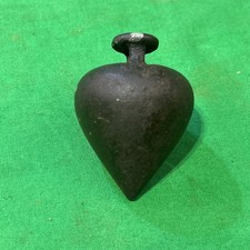 Antique 1800s Cast Iron Conical Plumb Bob with Wire Loop, 6 inch — listing 6