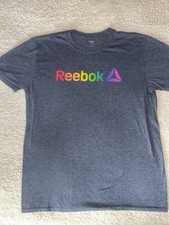 Reebok Men's Gray Heather Short Sleeve Logo T-Shirt, Size S — listing 4