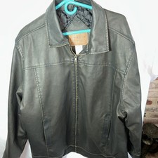 Arizona Jean Company Men's Faux Leather Bomber Jacket, Brown, Size XL — listing 4