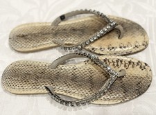 Mystique Sandals Light Blue Denim Slides with Multicolor Crystal Buckle Embellishment, Size 11 — listing 5