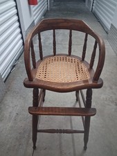 Vintage Child's Captain's Rocking Chair, Solid Hardwood, Late 1800s