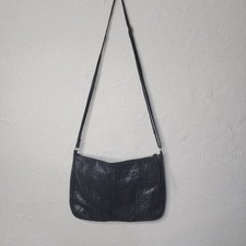 Day & Mood Distressed Leather Handbag with Woven Handle — listing 6