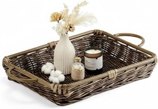 Vintage Wicker Casserole Carrier Caddy with Black Metal Handle Frame, 10.5 x 14.75 in — listing 3
