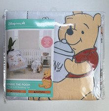 Disney Winnie the Pooh Cotton Fabric / Fitted Crib Sheet with Balloons, Bees & Clouds Print — listing 3