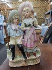Vintage Bisque Porcelain Boy and Girl Couple Figurine on Filigree Base — listing 5