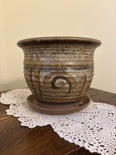 Handmade Studio Pottery Drip Glazed Stoneware Planter/Vessel