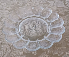 Vintage Hobnail Glass Deviled Egg Plate with Ceramic Chicken Salt & Pepper Shakers — listing 6