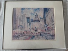 Limited Edition Lithograph, Old City Street Scene with Donkey, Signed and Numbered 6/200, Framed — listing 4