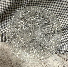 Vintage Pressed Glass Small Bowl with Fan and Hobstar Pattern, Scalloped Rim — listing 4
